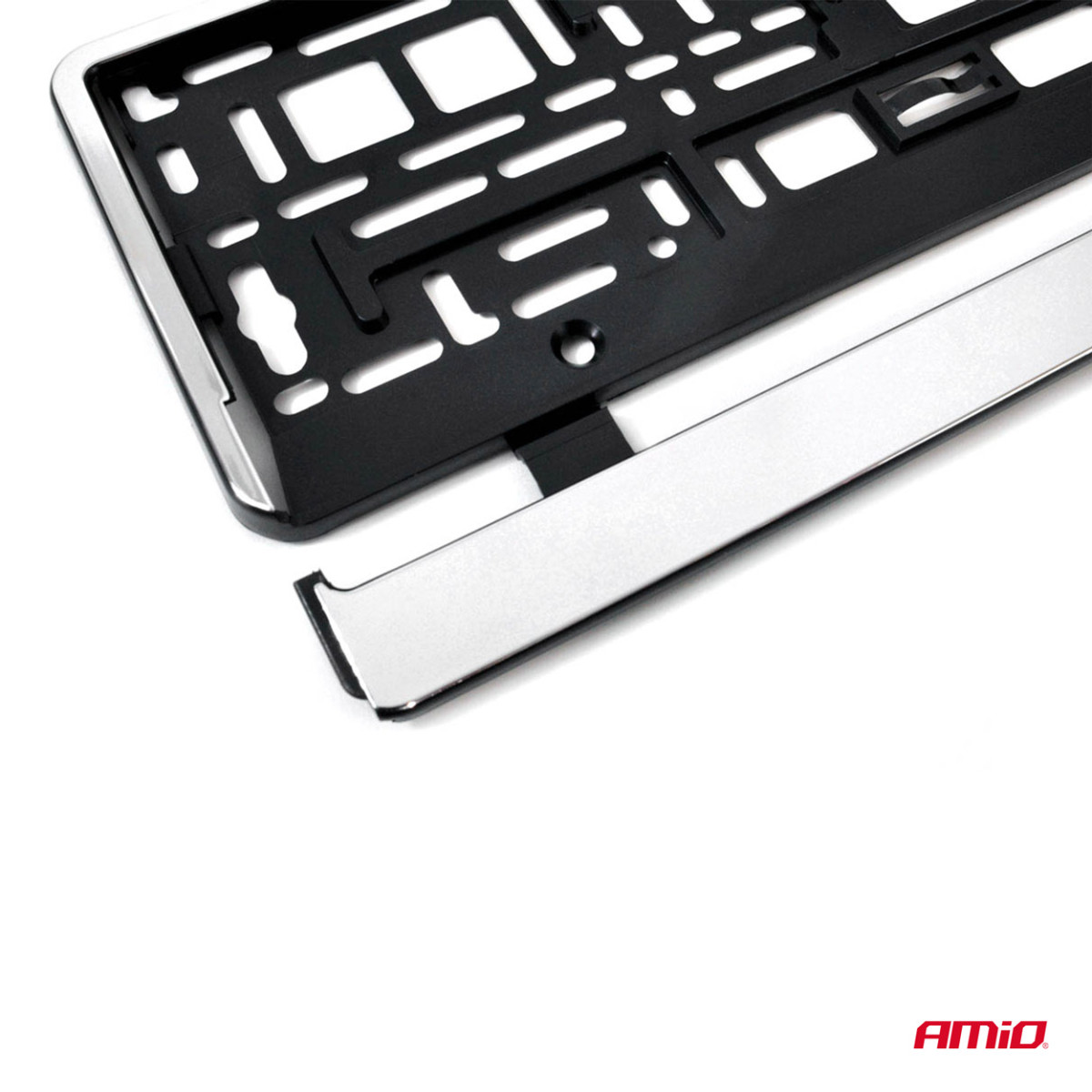 Nummerplåtshållare – krom, AMIO-01164