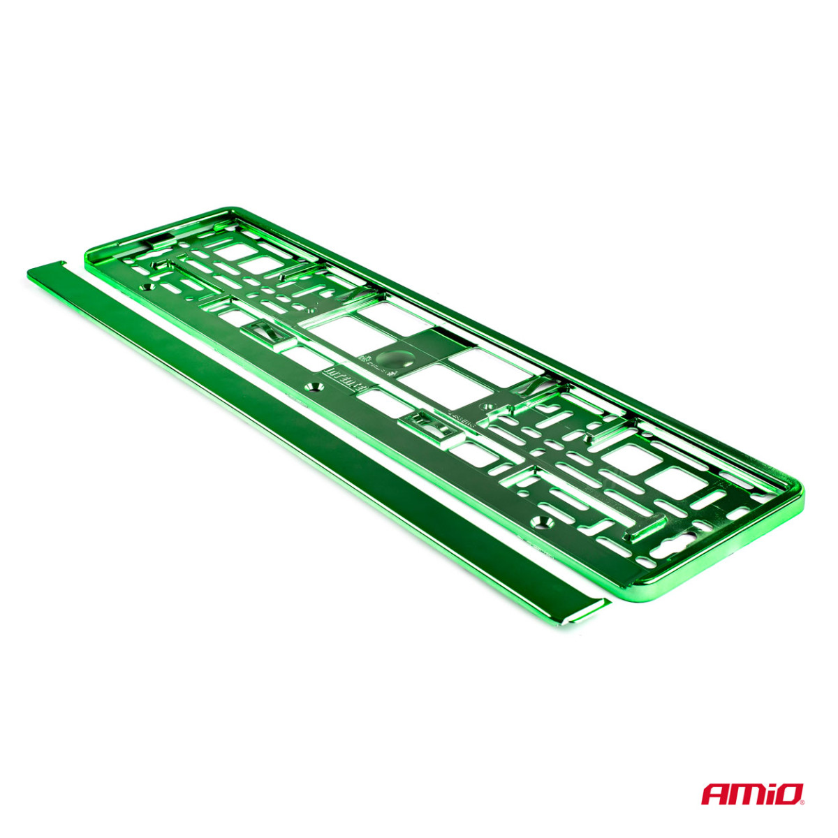 Nummerplåtshållare – metallicgrön, AMIO-03178