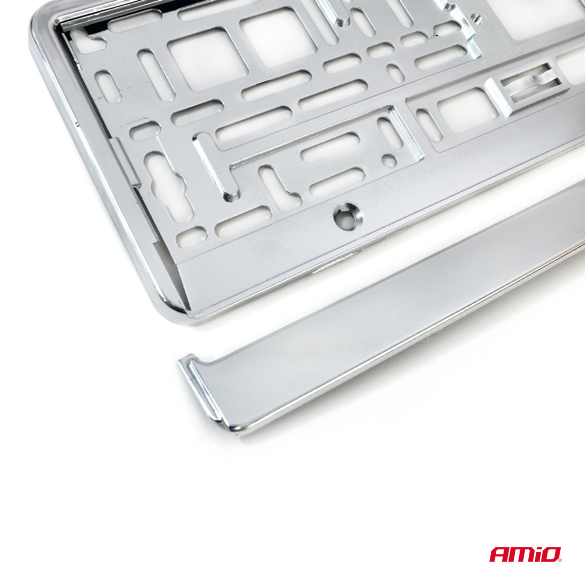Nummerplåtshållare – silvermetallic, AMIO-01170
