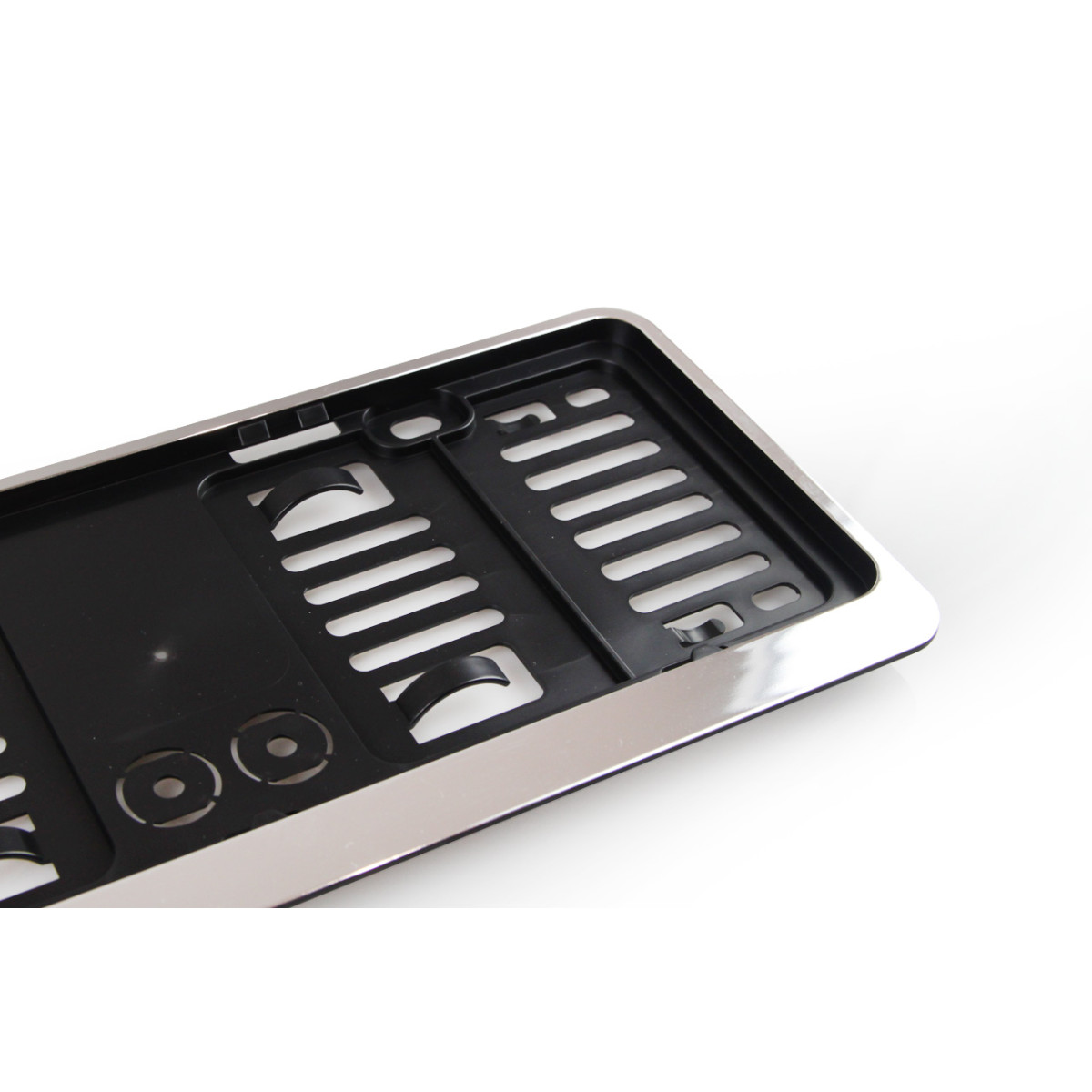 Liten registreringsskyltshållare – svart krom, USA, AMIO-02109