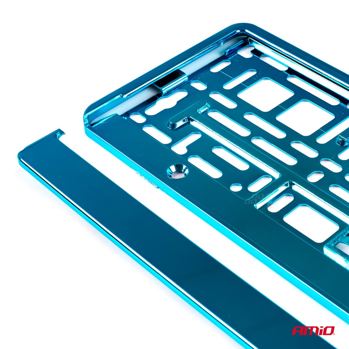 Nummerplåtshållare – metallic turkos, AMIO-03177