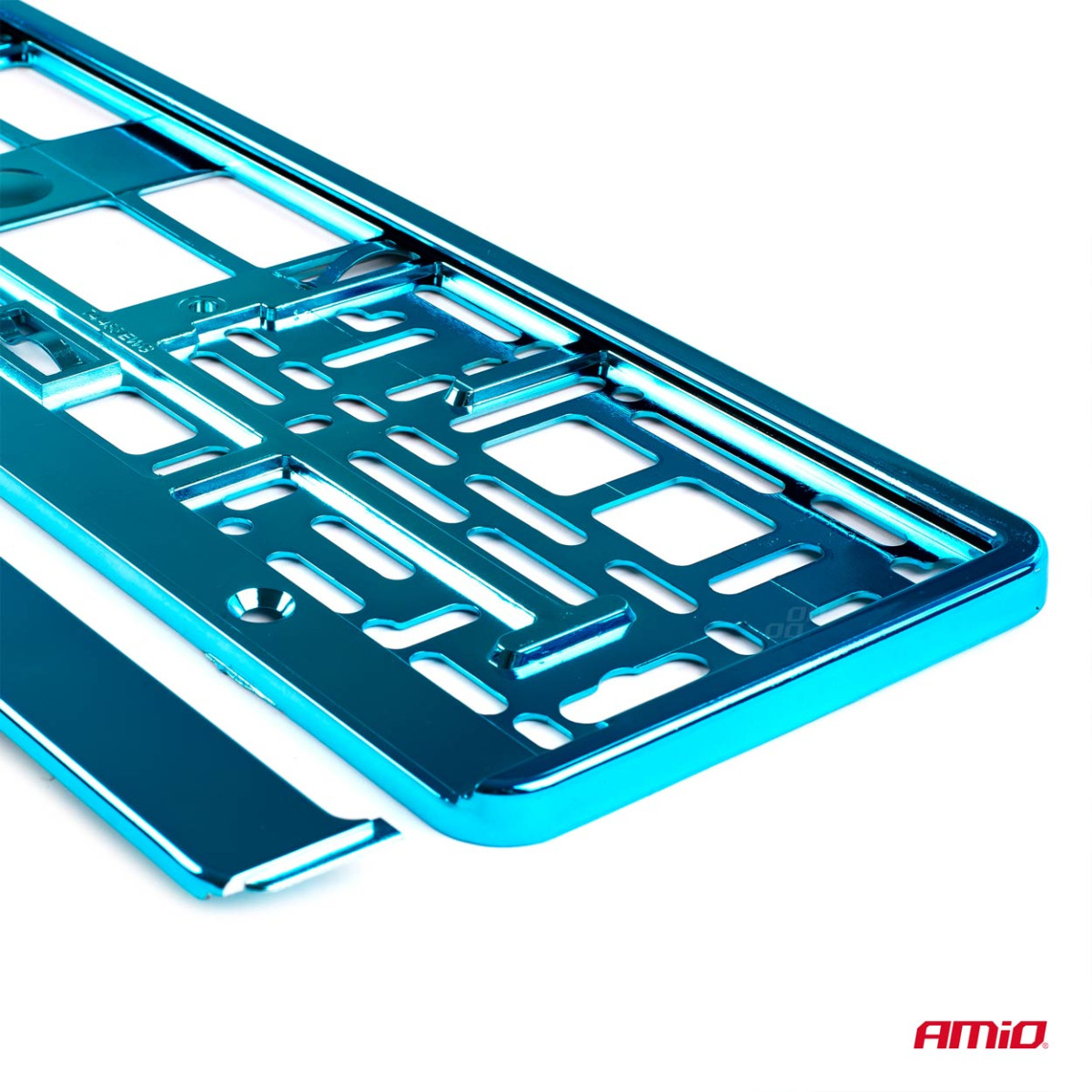 Nummerplåtshållare – metallic turkos, AMIO-03177