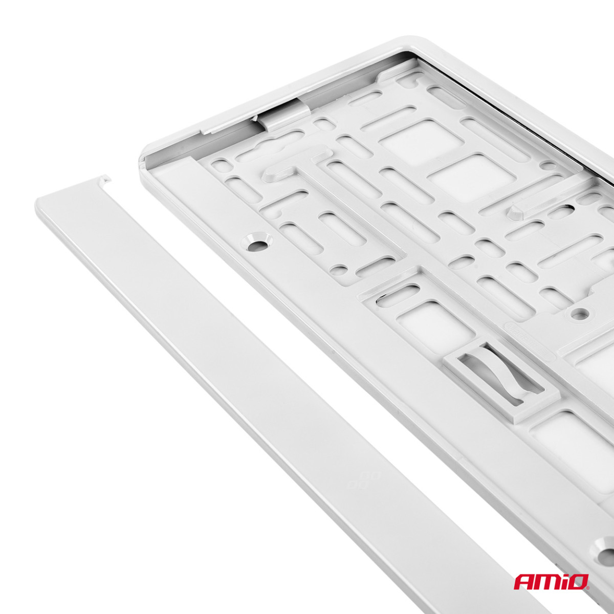 Nummerplåtshållare – metallicvit, AMIO-71780BI
