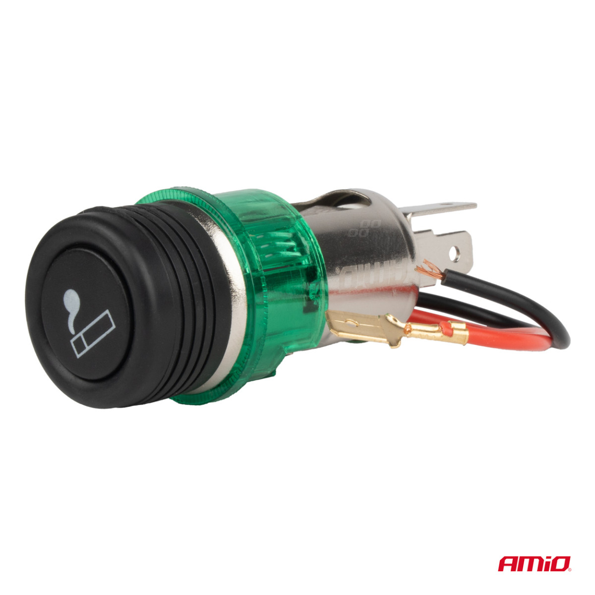 Cigarettändaruttag med grön LED-belysning 12V CLI-03, AMIO-01260
