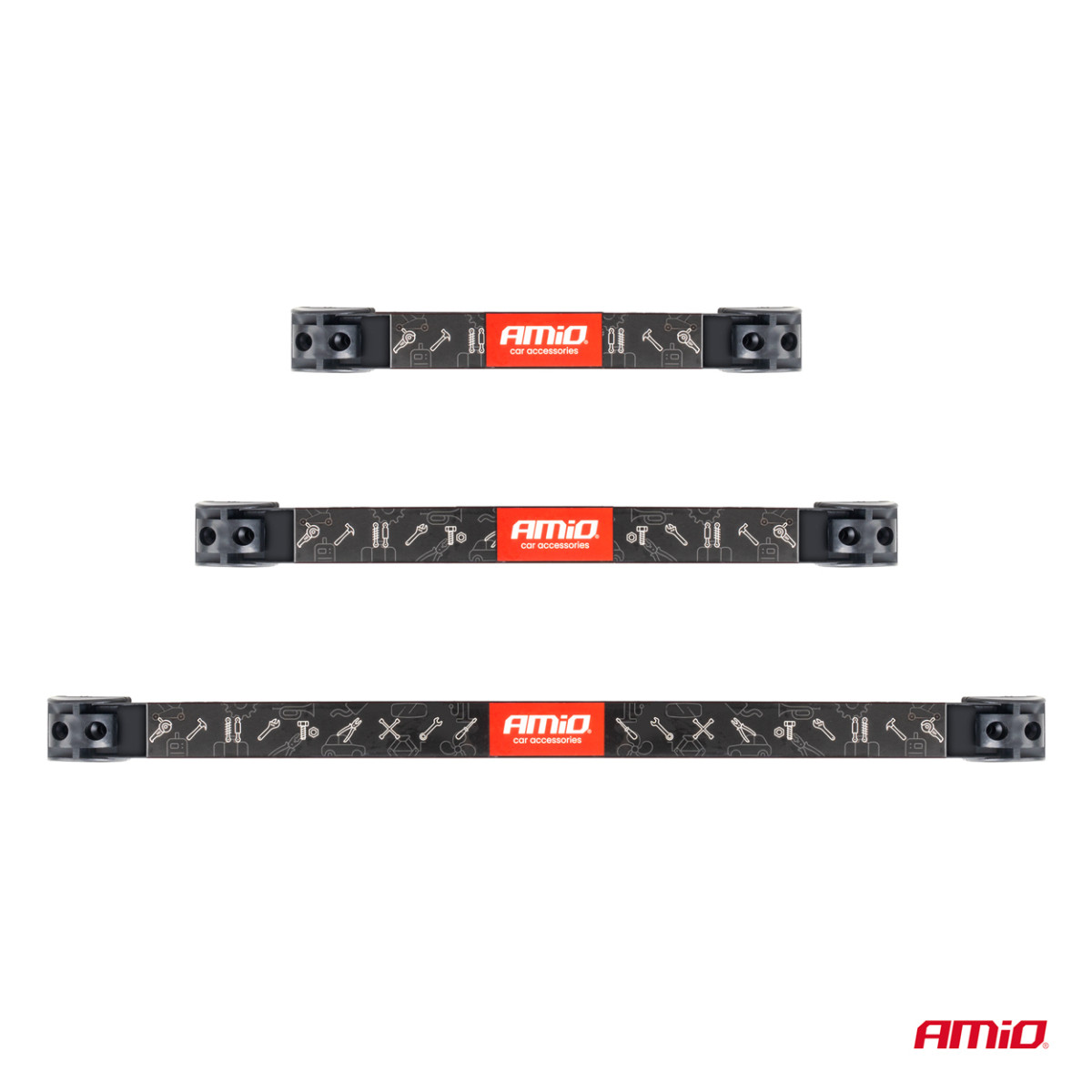 Magnetiska verktygsremsor, set om 3 (20 cm, 30,5 cm, 46 cm) AMIO-04263