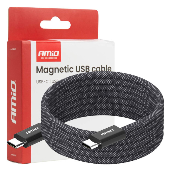 Magnetisk USB-C – USB-C-kabel 60W 100 cm AMIO-04840