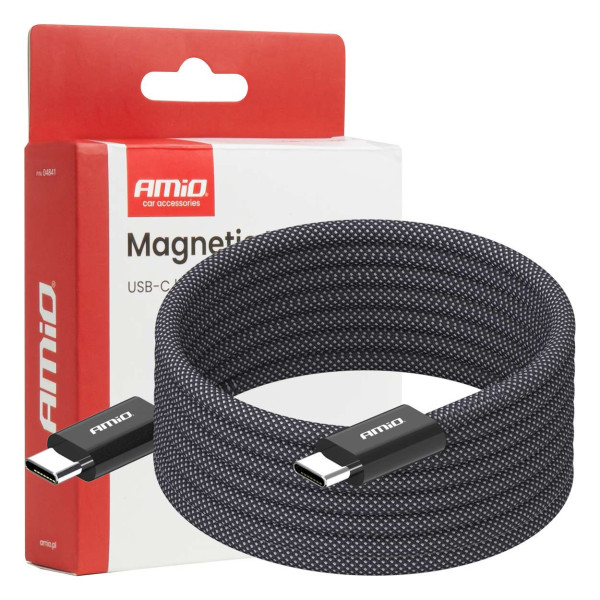 Magnetisk USB-C – USB-C-kabel 60W 200 cm AMIO-04841