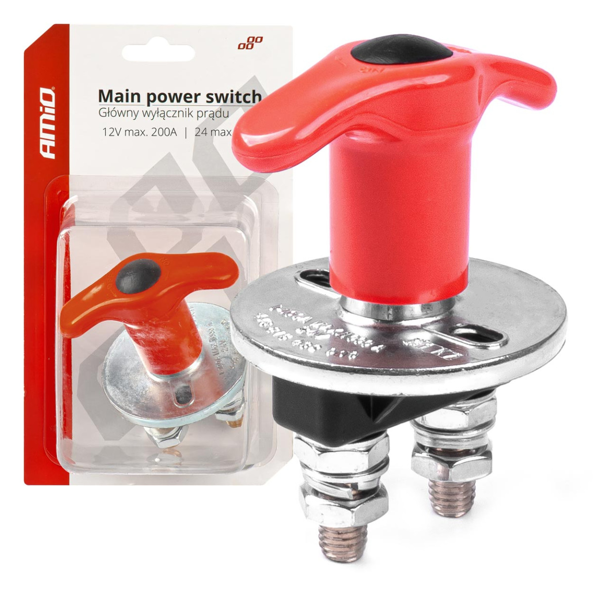 Huvudströmbrytare för batteri 12/24V, 200A (max. 500A) 