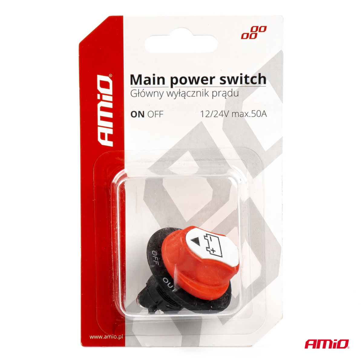 Huvudströmbrytare för batteri 12/32V 50A / 300A AMIO-03025
