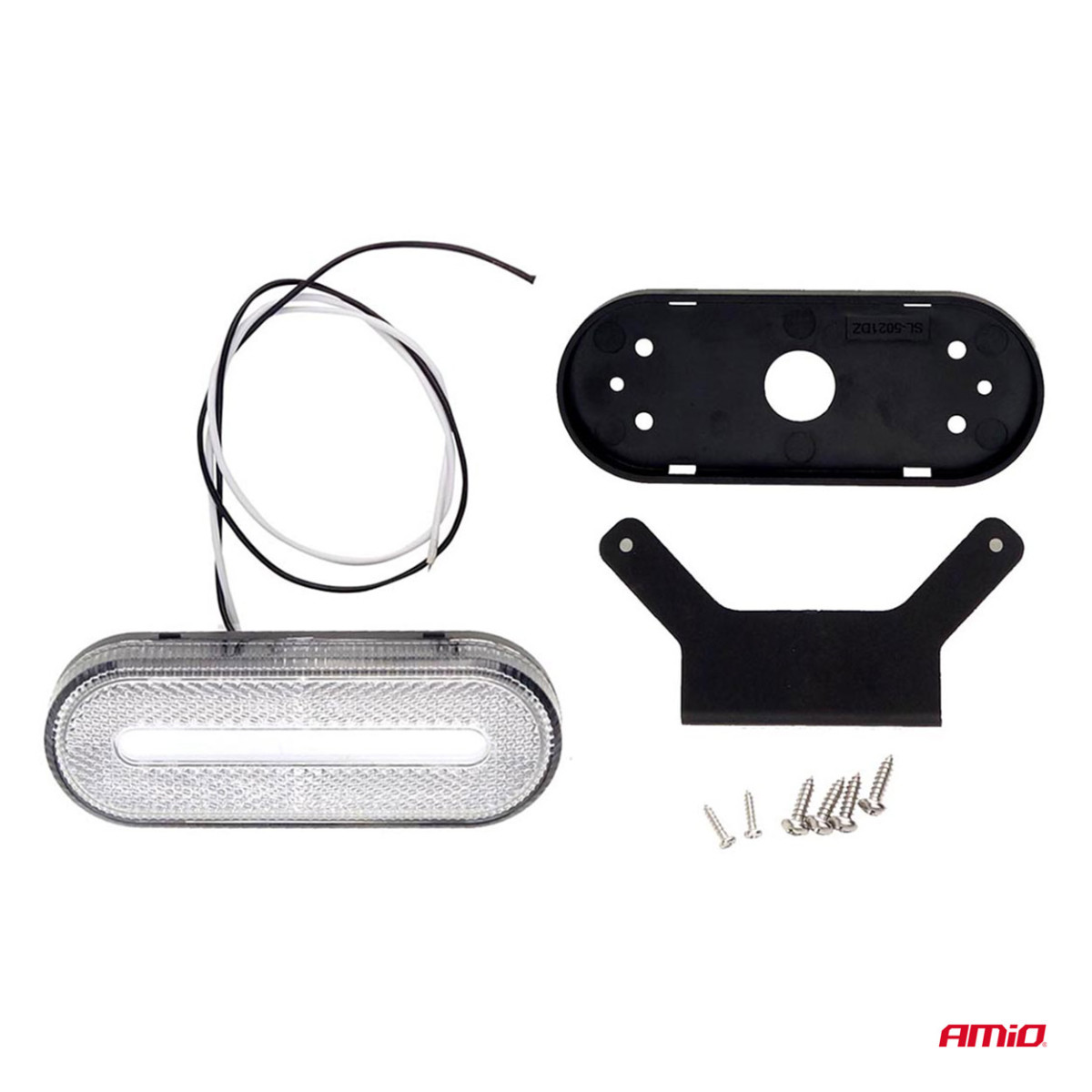 LED-markeringsljus AMiO OM-01-W oval, vit