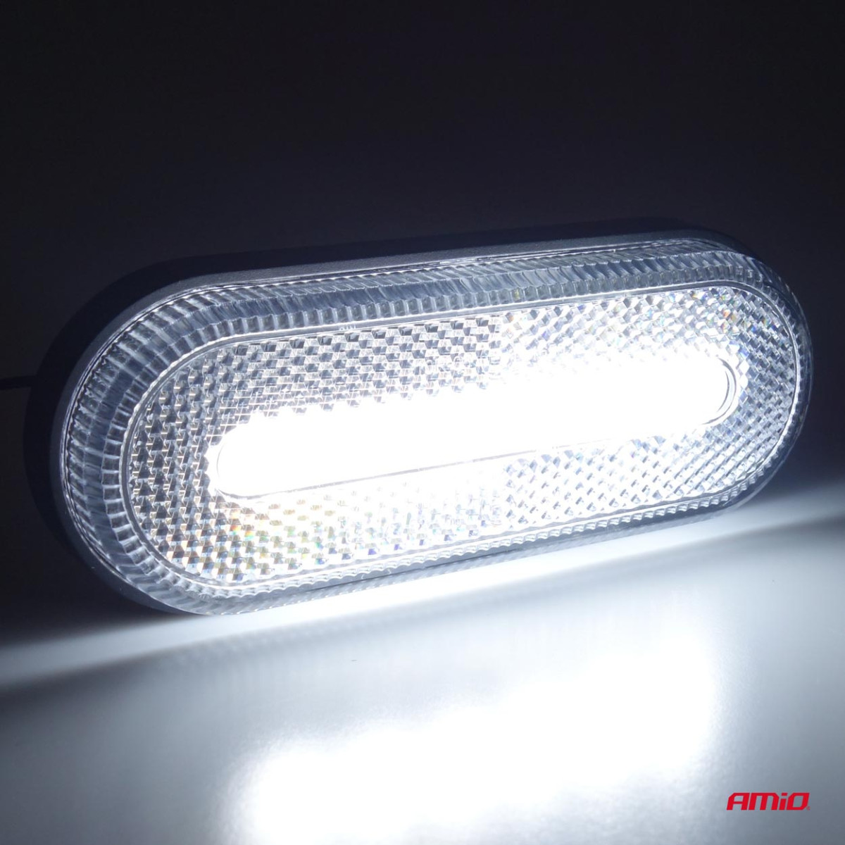 LED-markeringsljus AMiO OM-01-W oval, vit