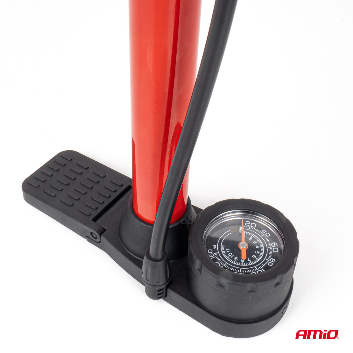 Handpump i metall med tryckmätare MINI PU08 AMIO-04343