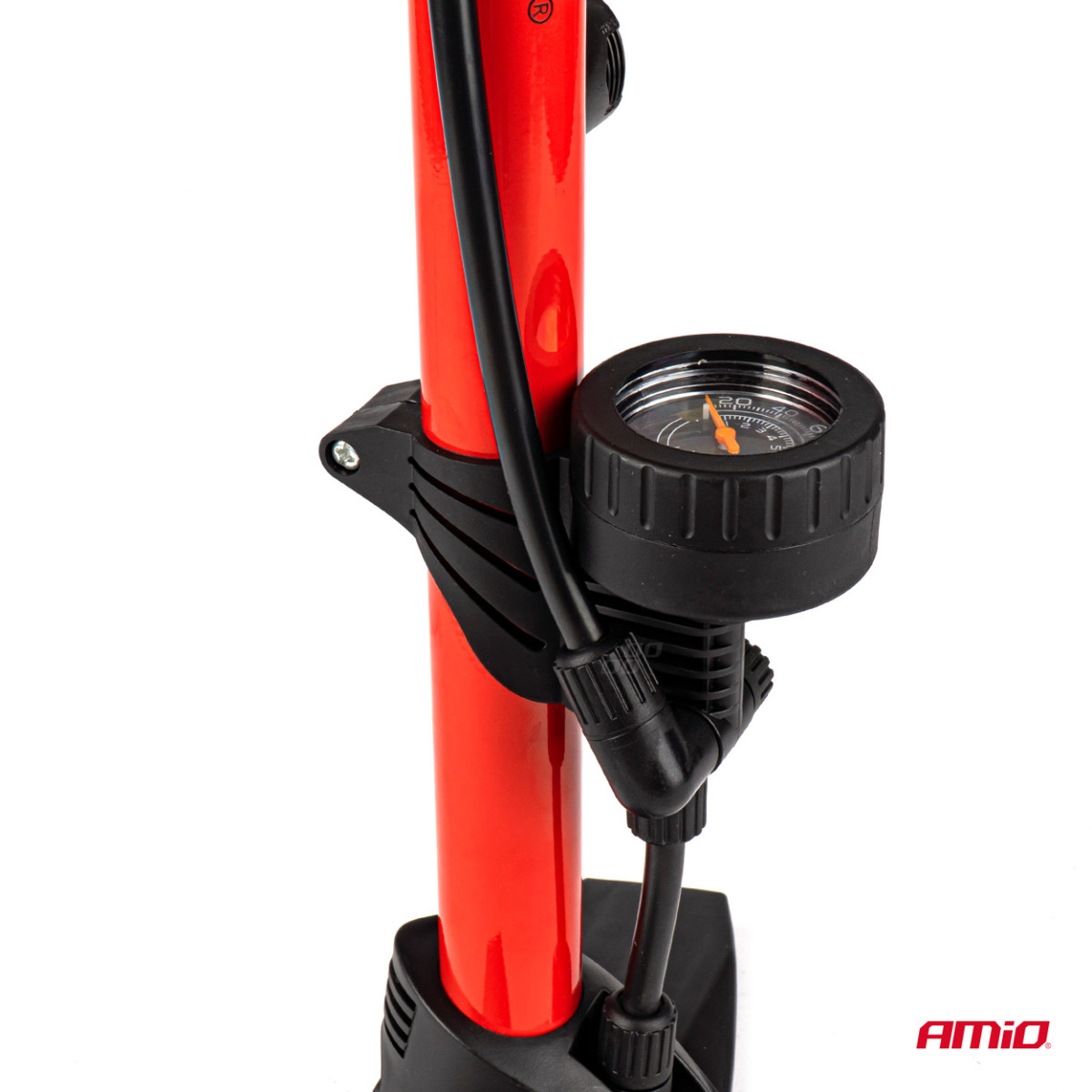 Metallhandpump med tryckmätare PU02, AMIO-02146