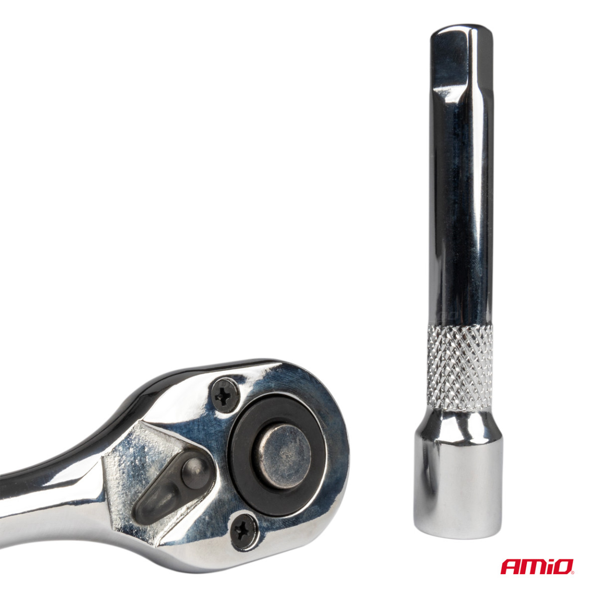 Spärrnyckel med hylsor 1/2" (10–24 mm), 11 st., AMIO-02412