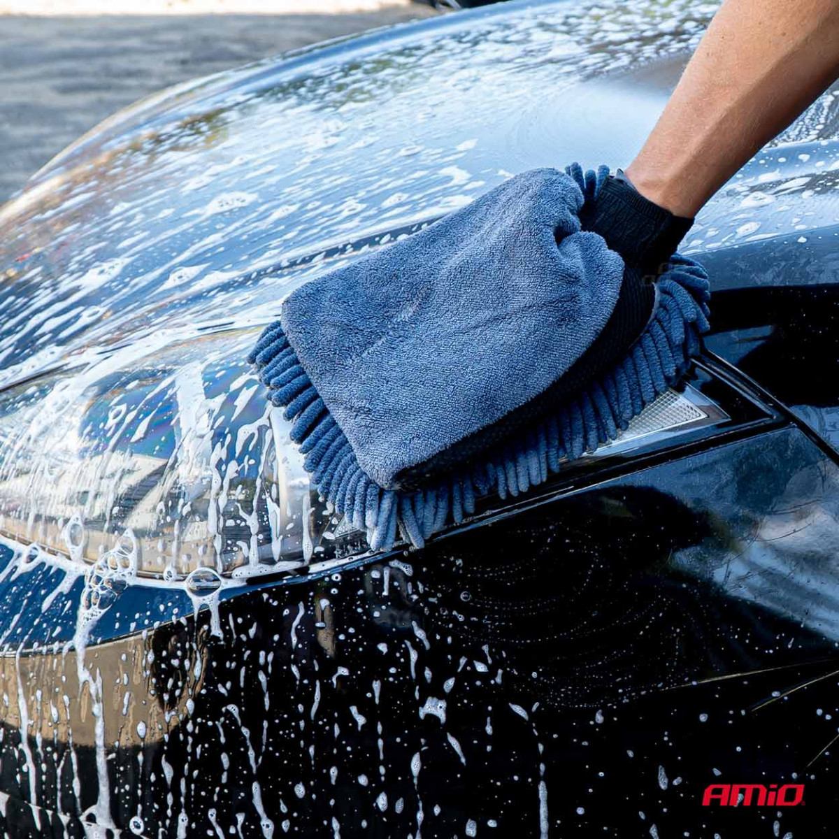 Mikrofibertvättvante och torkduk för bil 94 / 800 GSM, 20×26 cm / 60×90 cm – AMIO-04489
