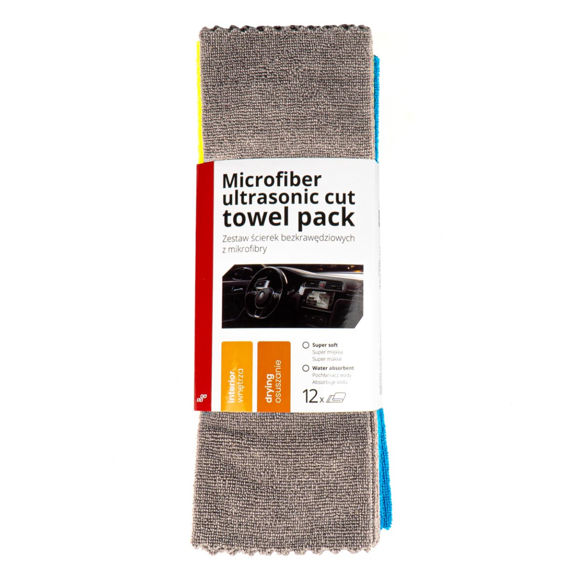 Mikrofiberduksset, mjukt, 35 × 35 cm, 250 gsm, 12 st. AMIO-03971