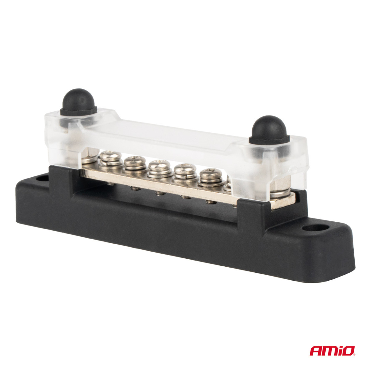 Negativpolsfördelningsblock med 6 M6-skruvar, Samlingsskena 12/24/48V 150A, AMIO-03809