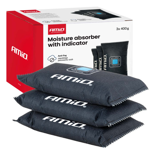 Fuktabsorberande för bil med indikator, 3 × 400 g AMIO-04878