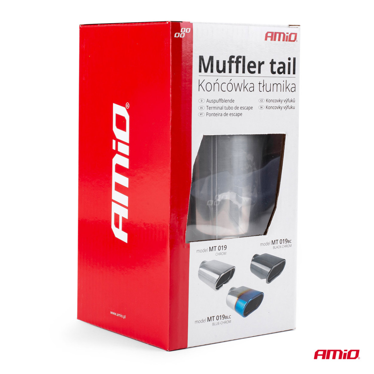 Ljuddämparmunstycke 40–58 mm, rostfritt stål, förkromad, AMIO-02352