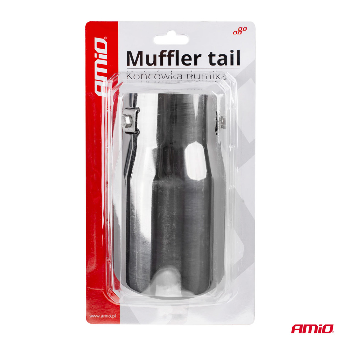 Ljuddämparmunstycke 48-65 mm, rostfritt stål, grafitfärg, AMIO-02193