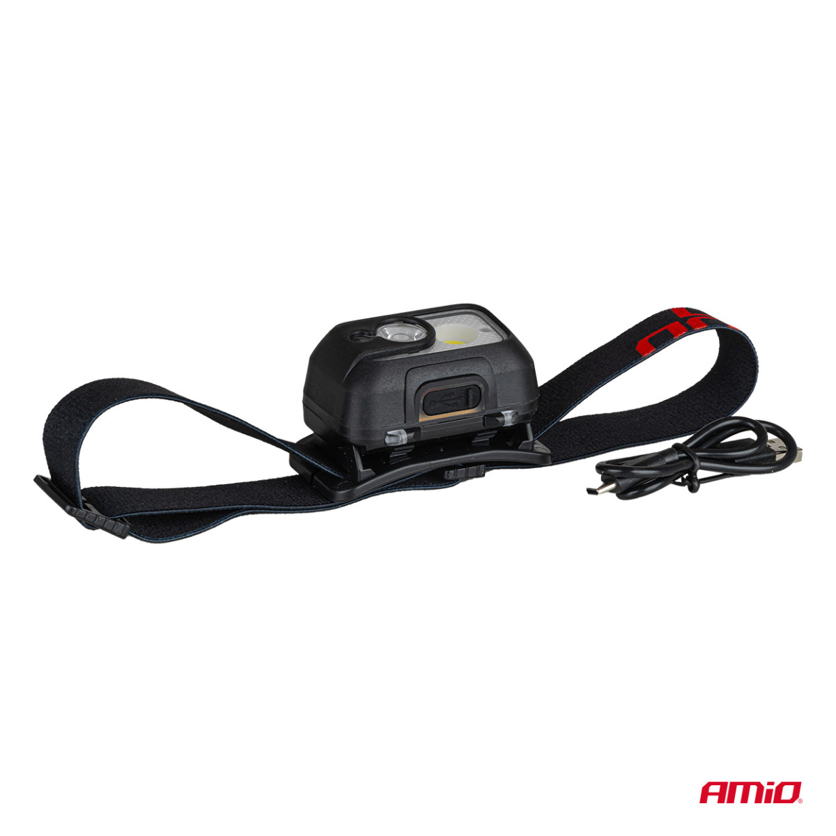 Uppladdningsbar pannlampa med rörelsesensor XPG+COB, 1800 mAh, AMIO-04667