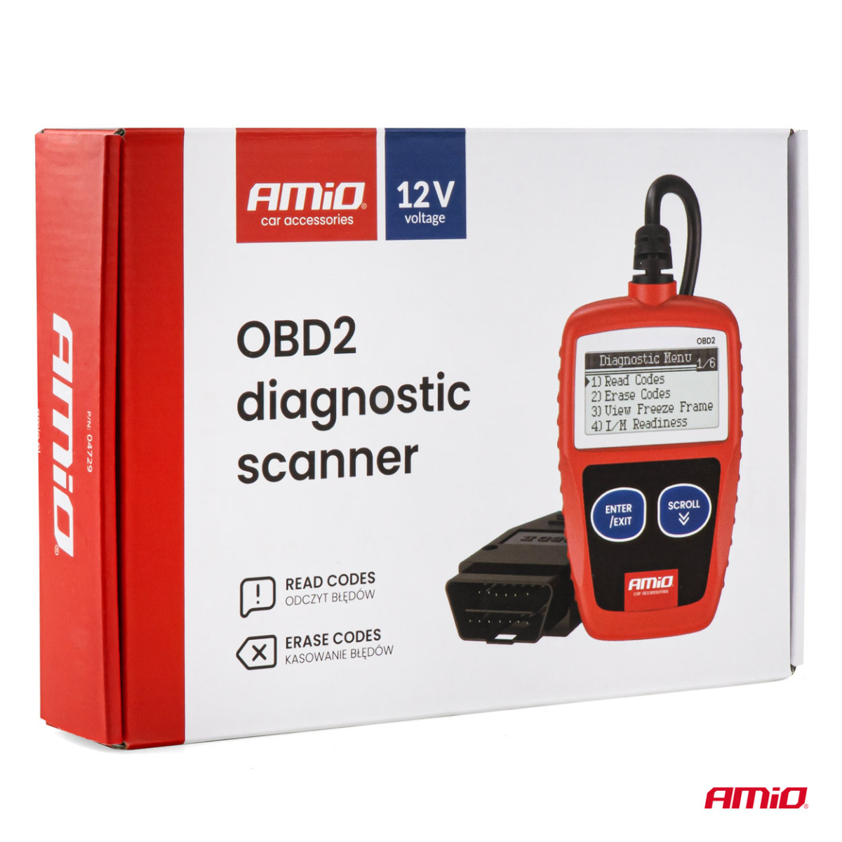 OBD2-diagnosskanner AMIO-04729, 110,3×69,5×20,2 mm