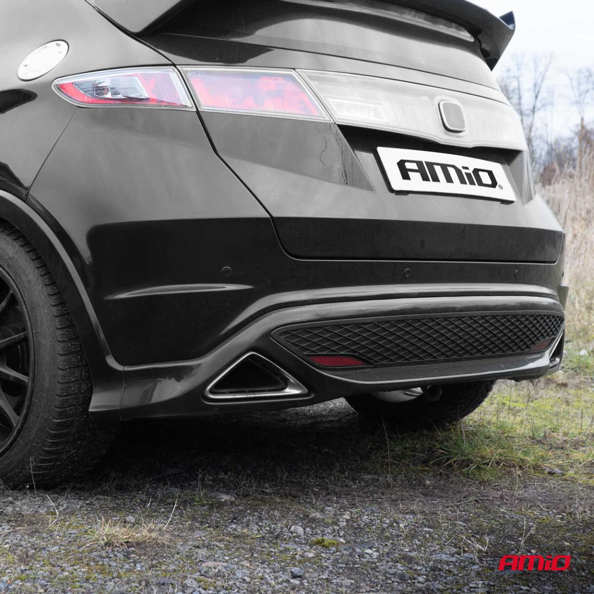 Parkeringshjälpsystem LED, 8 svarta sensorer 22 cm AMIO-01560