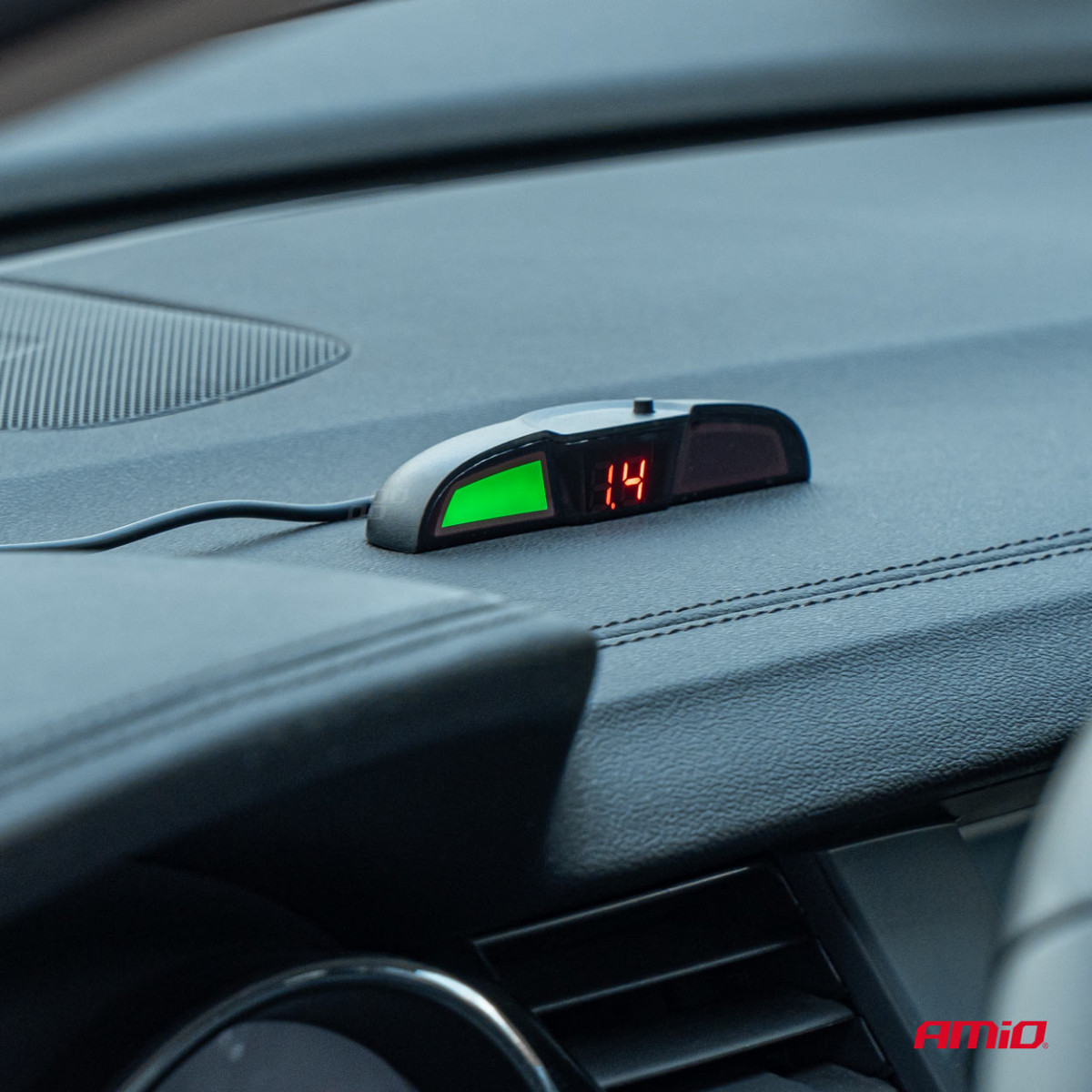 Parkeringshjälpsystem LED COB, 4 silverfärgade sensorer 22 mm AMIO-02282