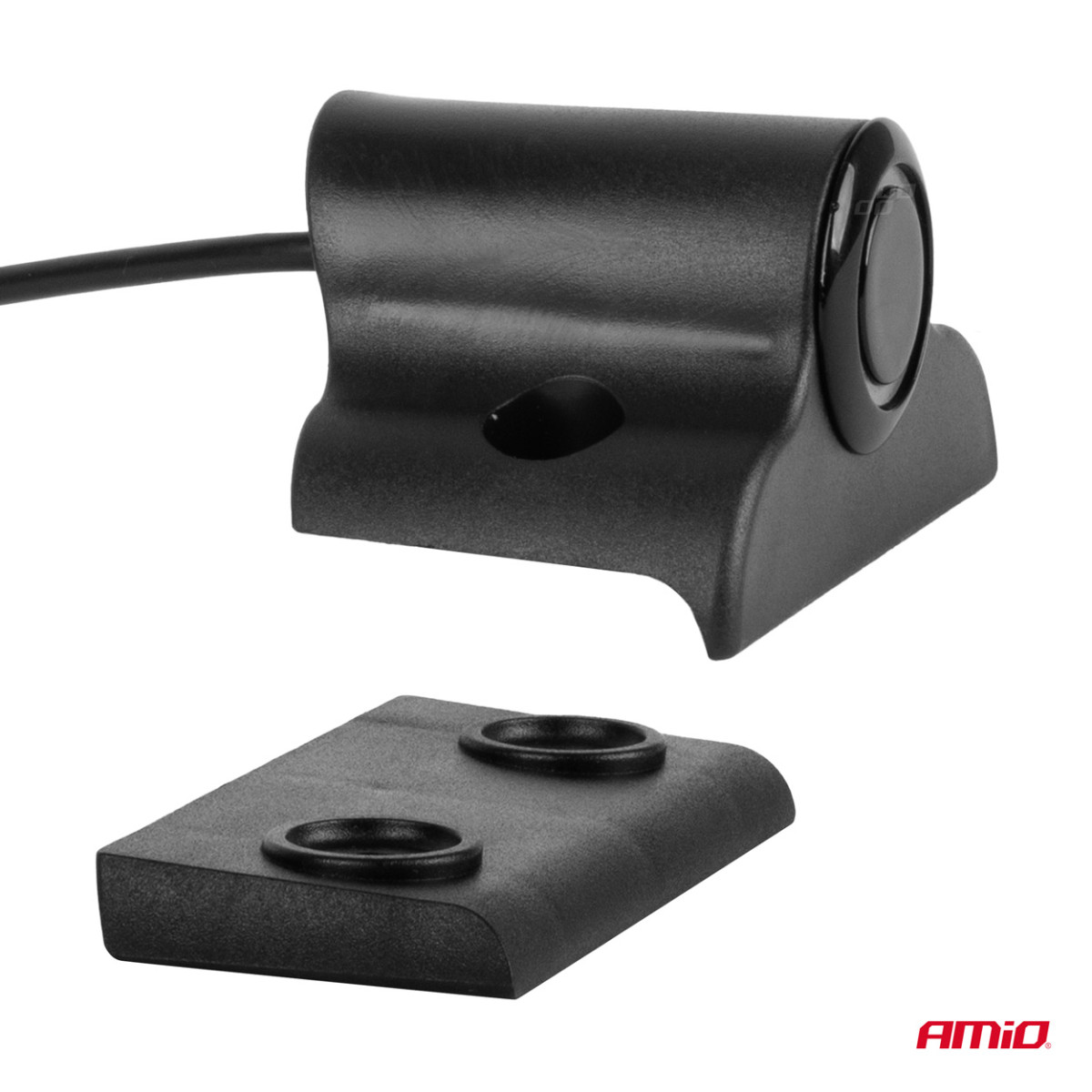 Parkeringshjälpsystem LED-GRAF 3D, 4 svarta sensorer 19 mm, för lastbilar AMIO-03189