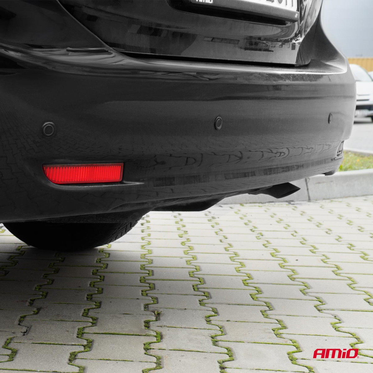 Parkeringshjälpsystem LED-GRAF, 4 svarta sensorer GOLD 18 mm AMIO-01578