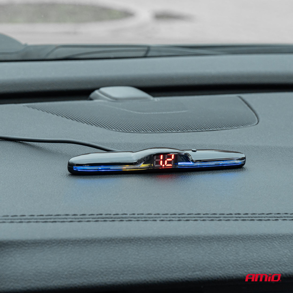 Parkeringshjälpsystem MAX LED, 4 svarta sensorer, invändig montering 16,5 mm AMIO-02291