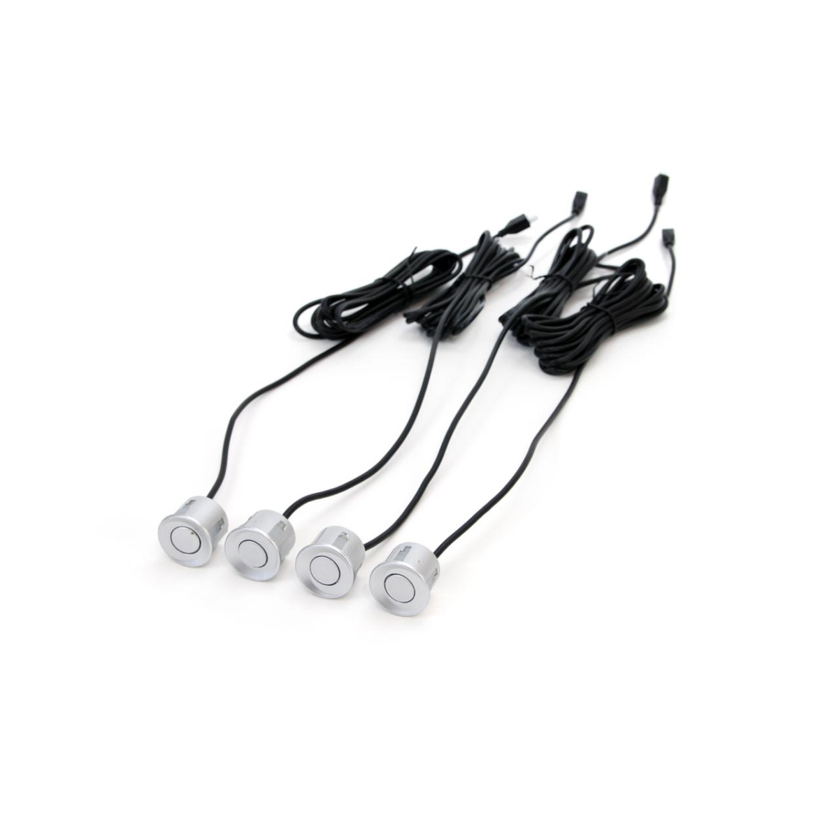 Parkeringshjälpsystem TFT01 4,3" med HD-307-IR-kamera, 4 silverfärgade sensorer 22 mm