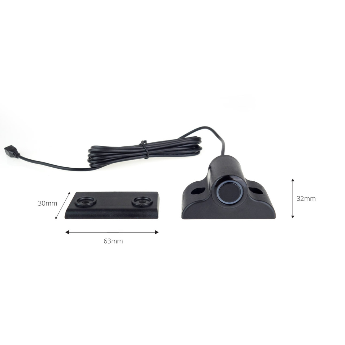 Parkeringshjälpsystem TFT02 4,3" med HD-308-LED-kamera, 4 svarta sensorer, för lastbilar