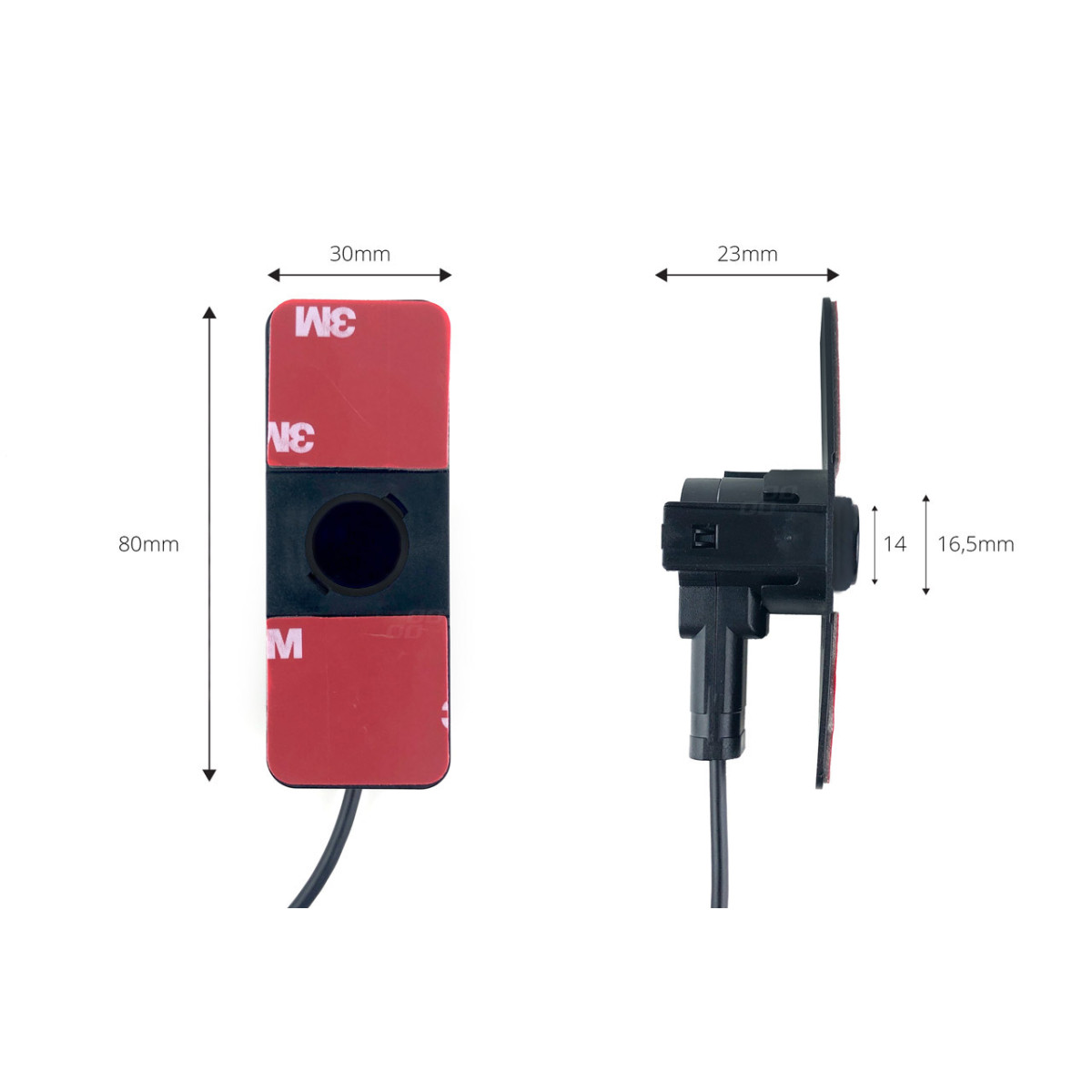 Parkeringshjälpsystem TFT02 4,3" med HD-315-LED-kamera, 4 svarta sensorer, intern installation