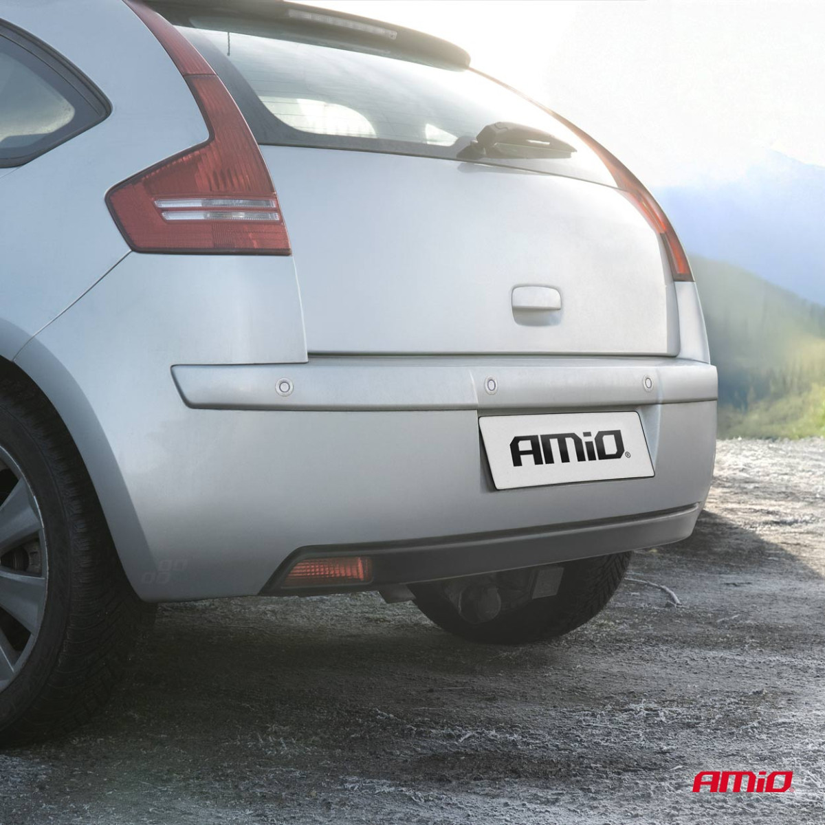 Parkeringshjälpsystem LED, 8 silverfärgade sensorer 22 mm AMIO-01598