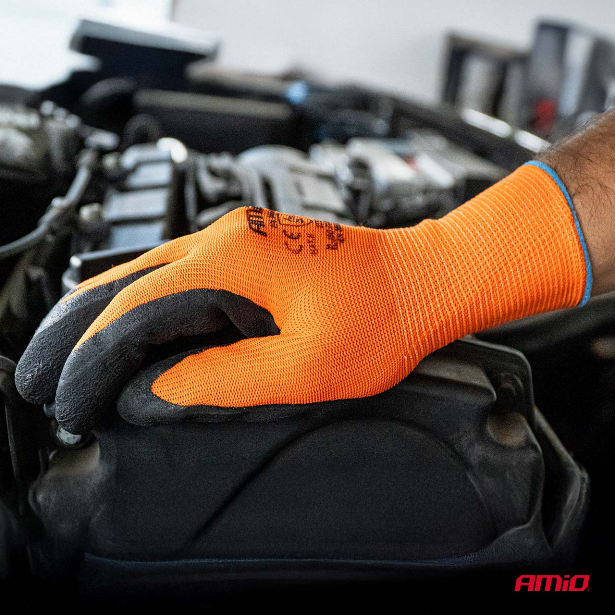 Skyddshandskar i polyester med latexskumbeläggning, storlek 11 (2 par, 4 st.) AMIO-04642