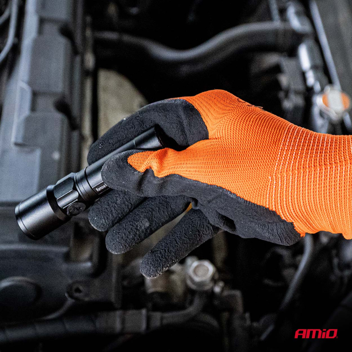 Skyddshandskar i polyester med latexskumbeläggning, storlek 11 (2 par, 4 st.) AMIO-04642