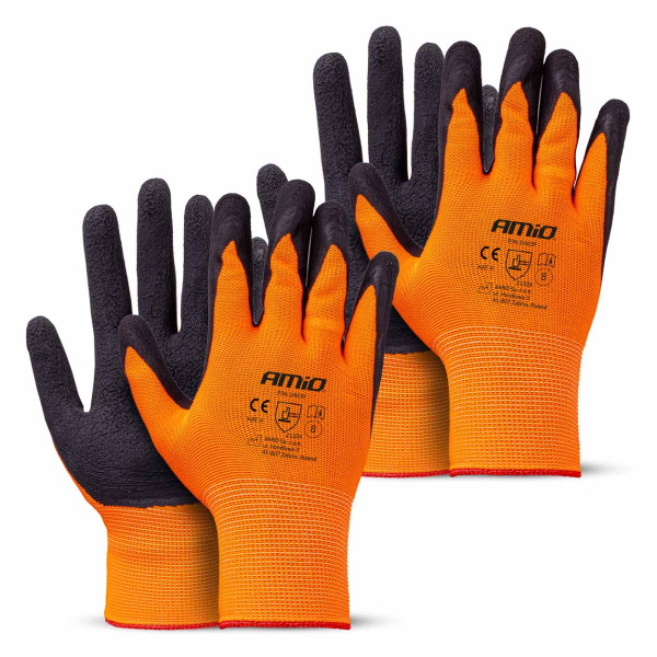 PE Latex foamsafety gloves 4 pcs Size 8 (2 pairs), AMIO-04639