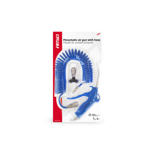 Pneumatisk blåspistol med slang och T-kopplingar 10 ATM AMIO-02158