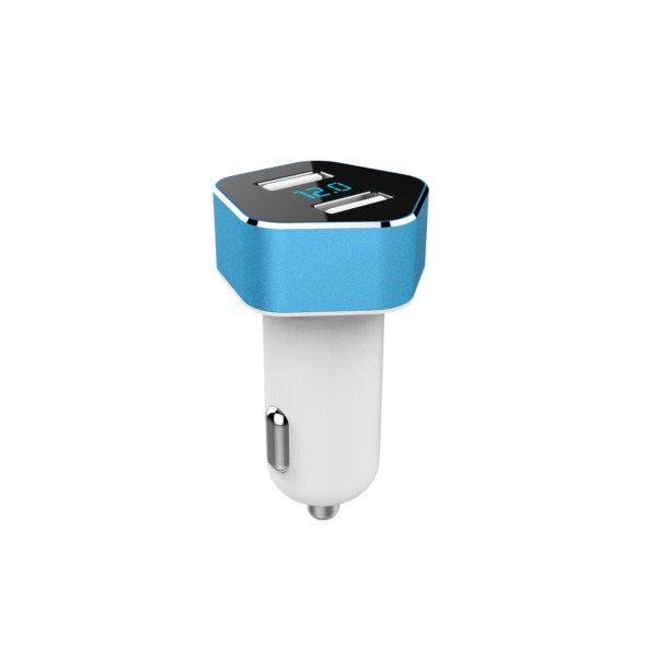 Billaddare med USB-voltmeter, 2×USB PCH PRO-05 AMIO-02358