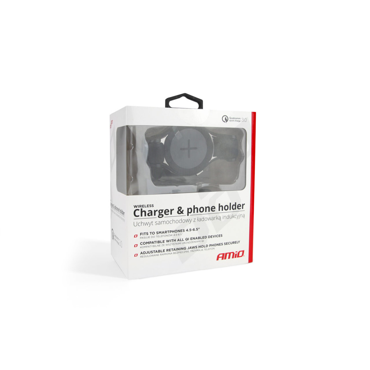 Telefonhållare med trådlös laddare COMBO QC 3.0 PHW-03