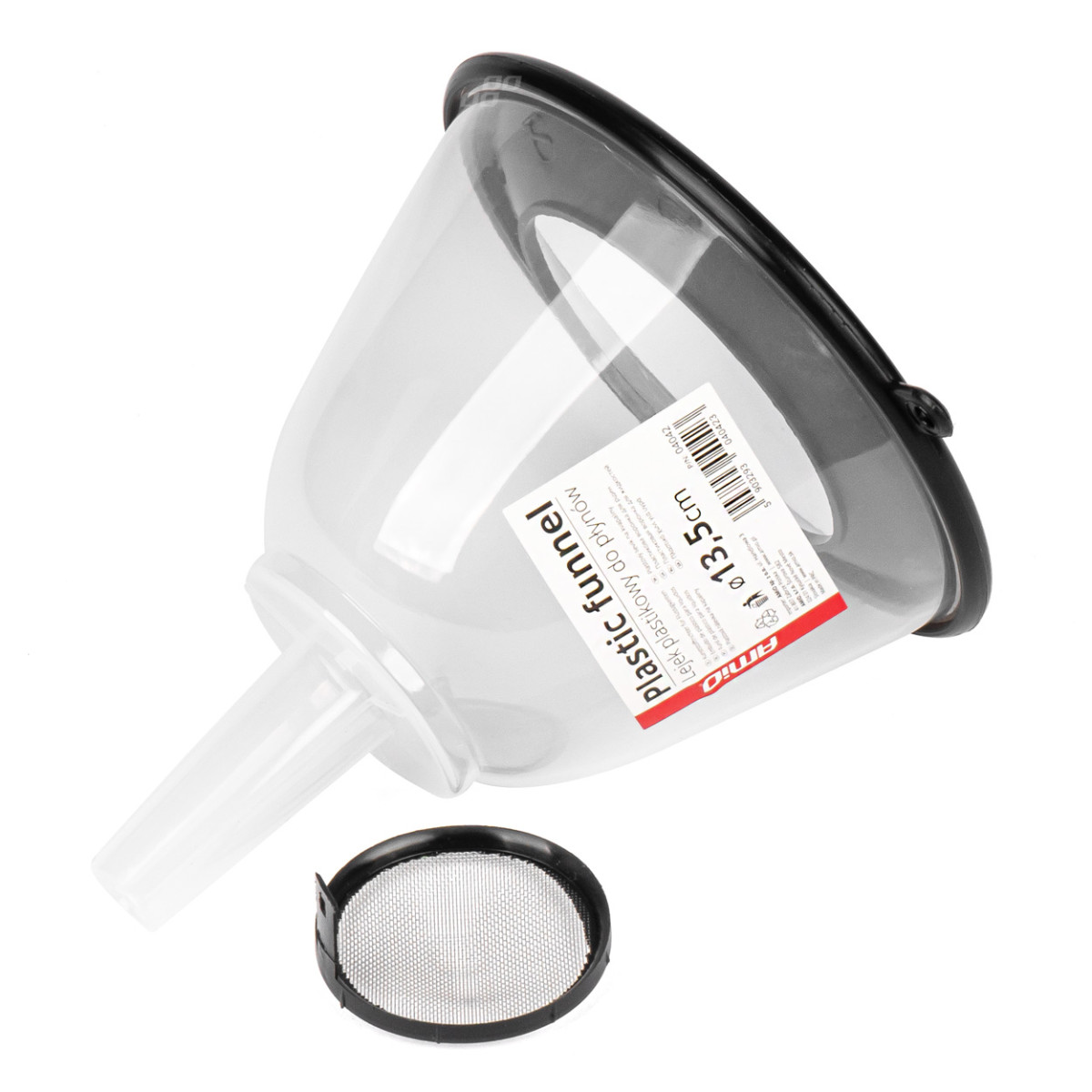 Plasttratt med lock och filter 13,5 cm, AMIO-04042