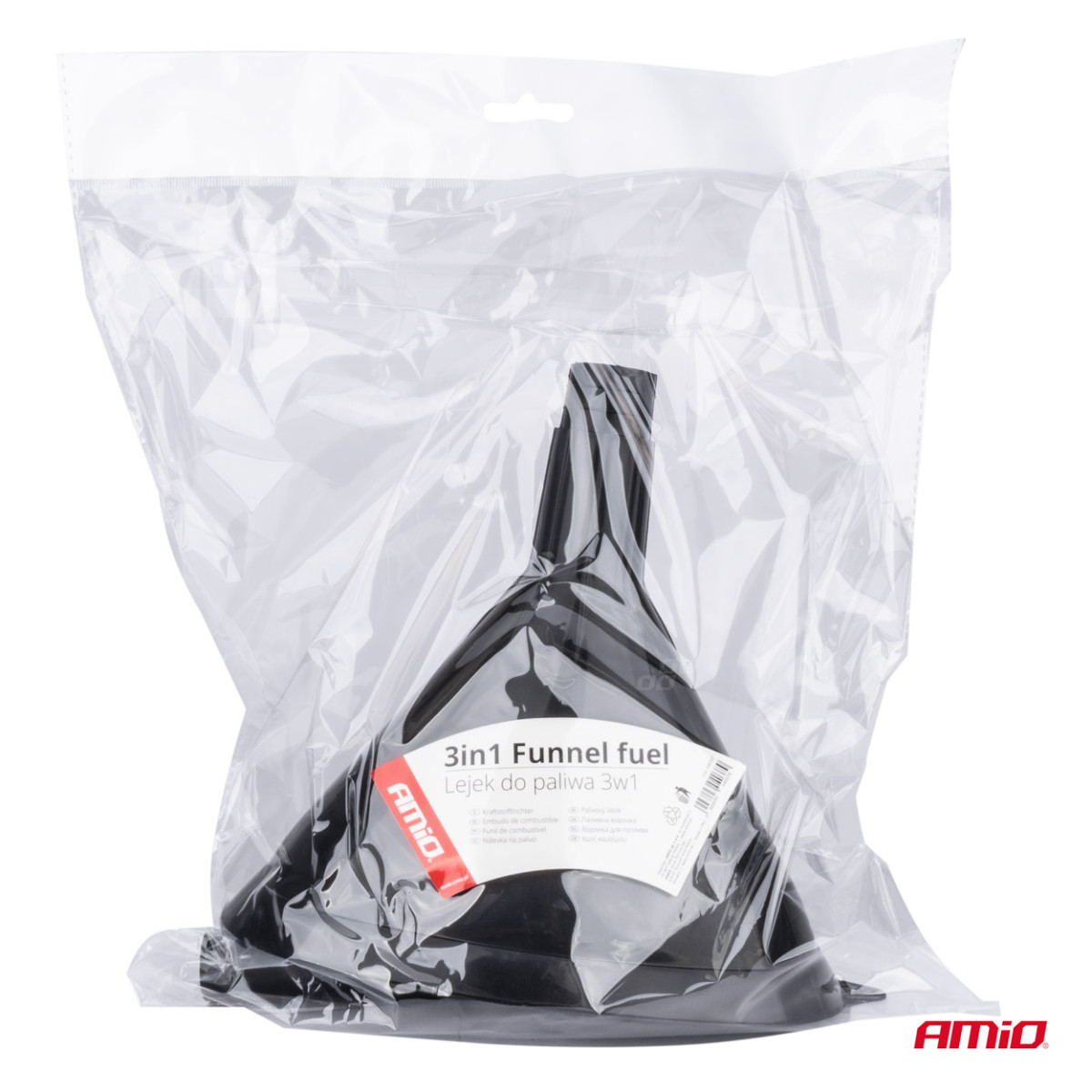 Universaltratt i plast med sil, 3 delar, elliptisk form, 14 cm AMIO-04037