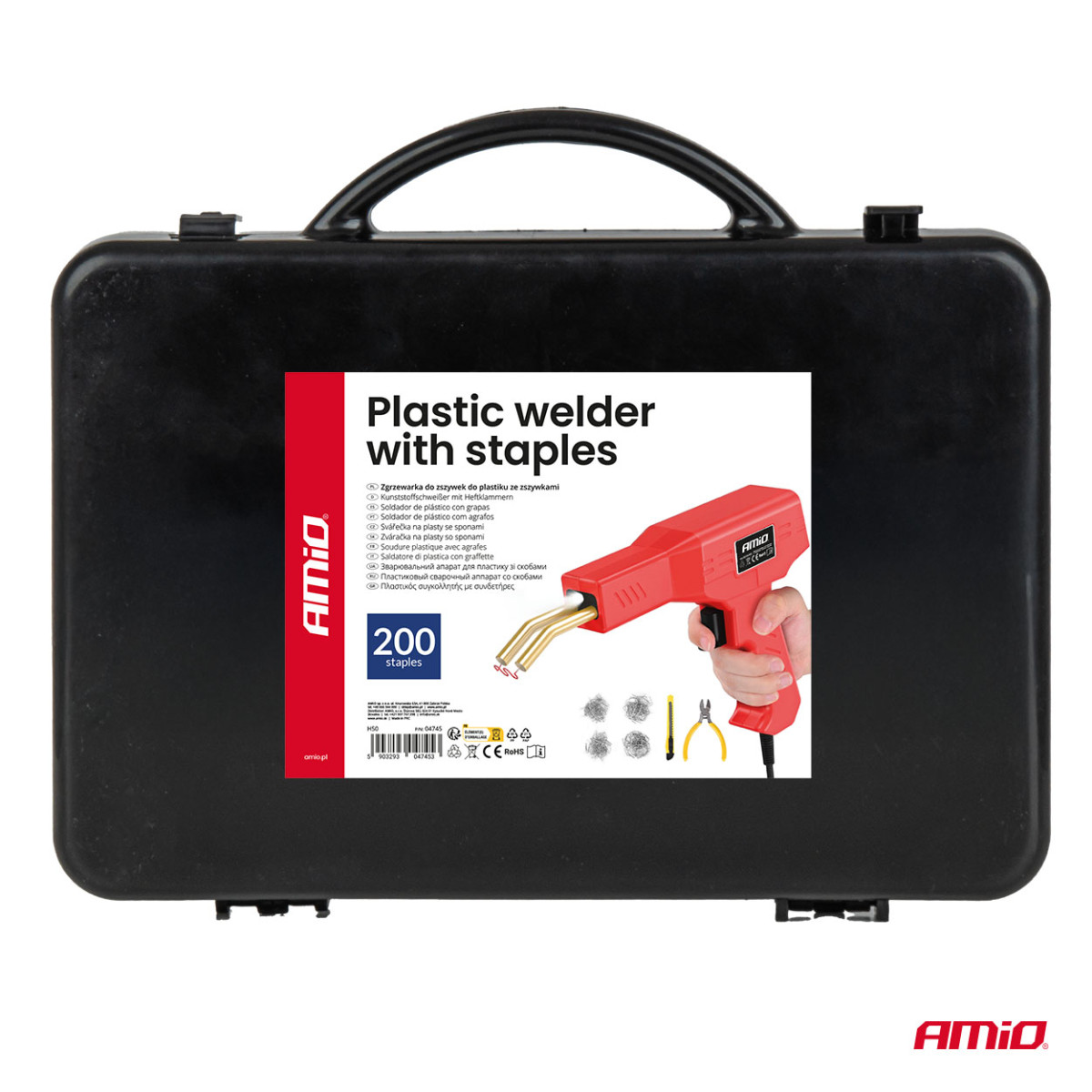 Plastsvetssats med klämmor, 200 st. AMIO-04745