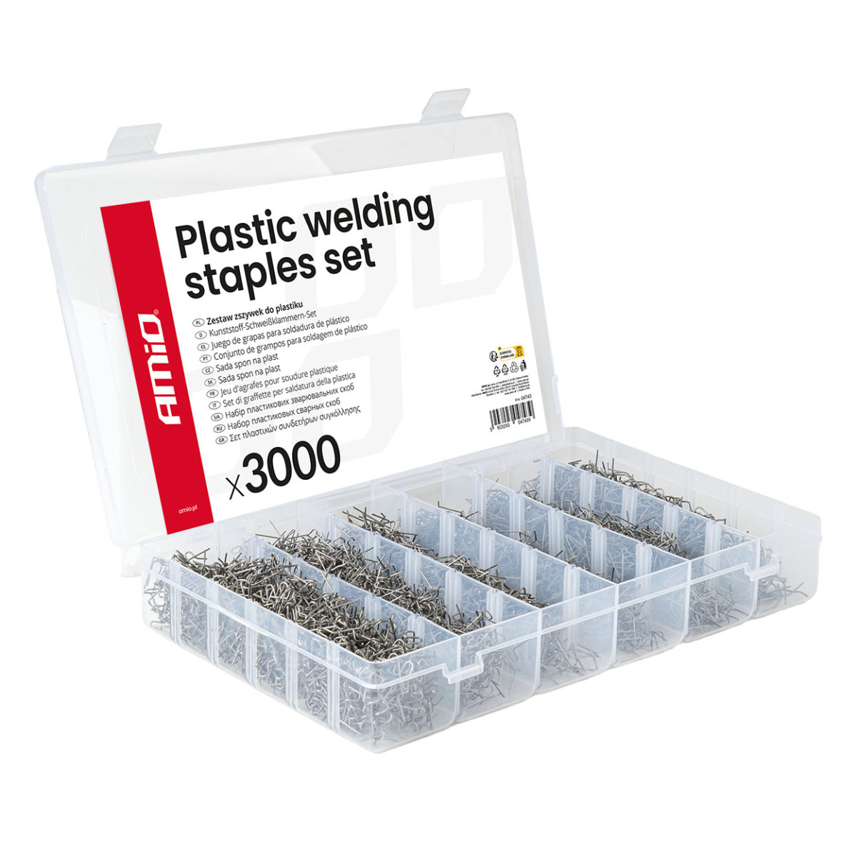 Plastsvetsklammersats, 3000 delar. AMIO-04743