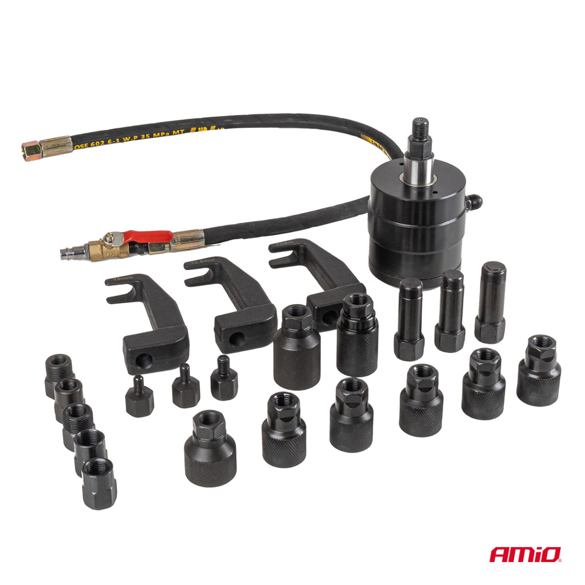 Pneumatisk dieselinjektoravdragare, 24 delar. AMIO-04775