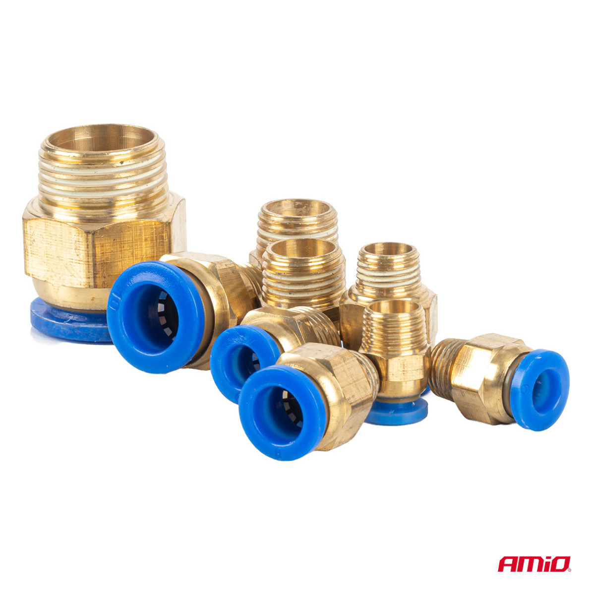 Pneumatisk gängad snabbkopplingssats, 4-16 mm, 72 delar, AMIO-04922