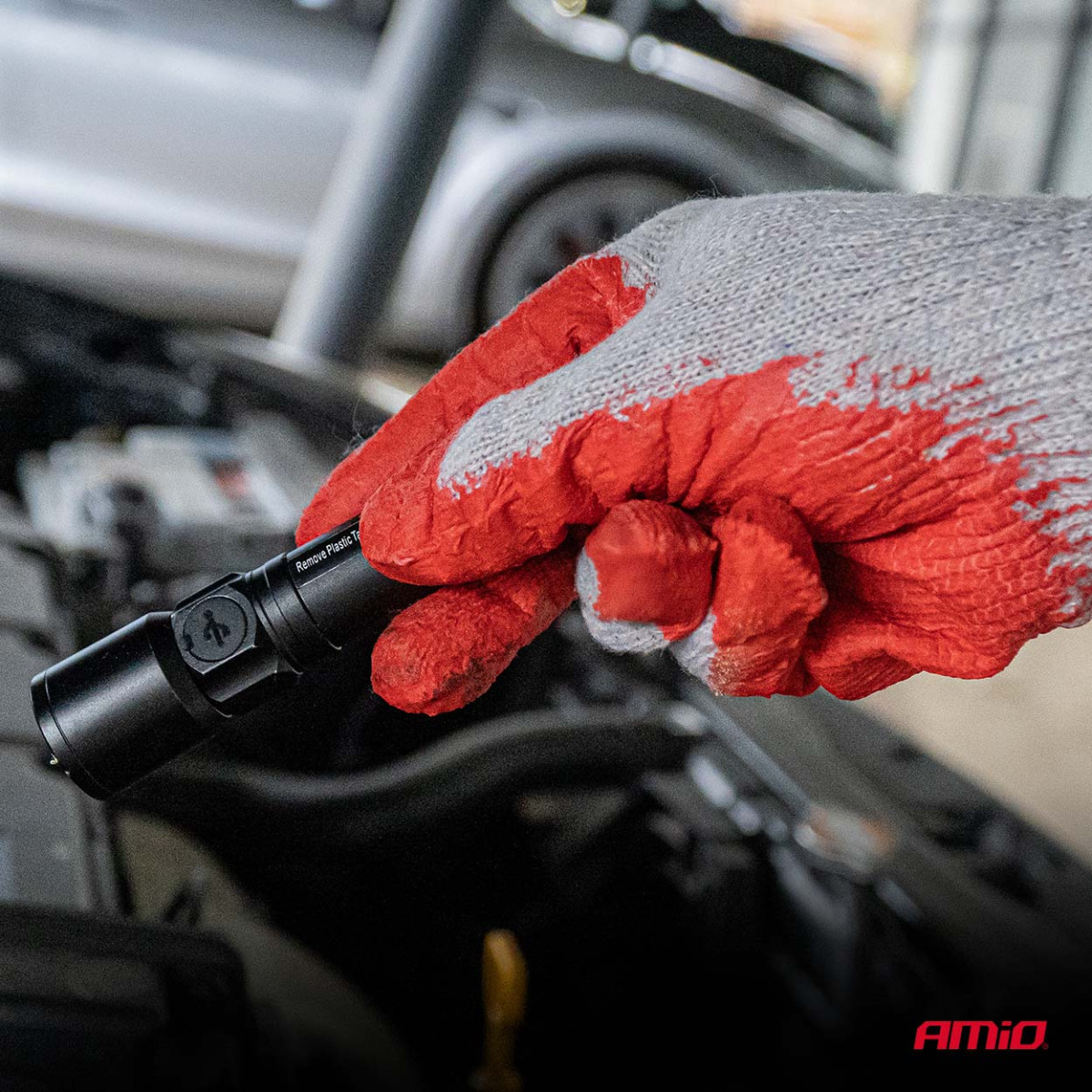 Arbetshandskar av polyester-bomull med latex, storlek 9, 10 st., AMIO-04630