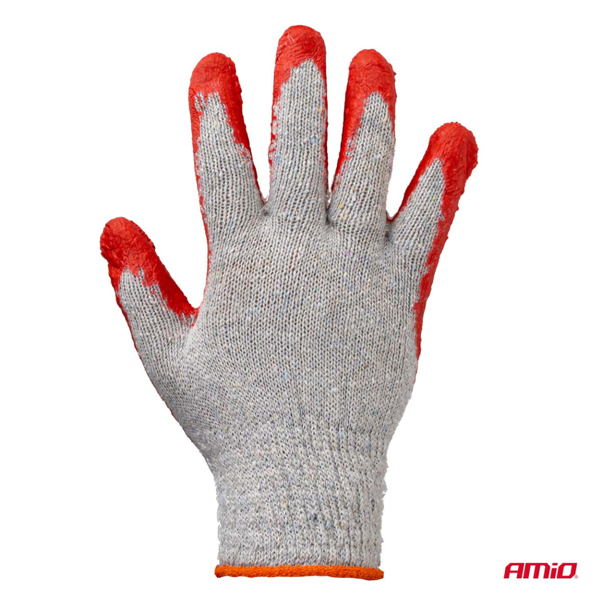 Arbetshandskar av polyester-bomull med latex, storlek 9, 10 st., AMIO-04630