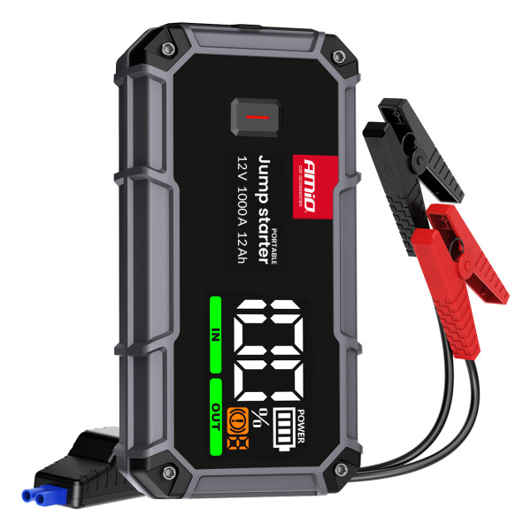 3-i-1 Bilstartare/LED/Powerbank 12V 12Ah 1000A PRO AMIO-04676